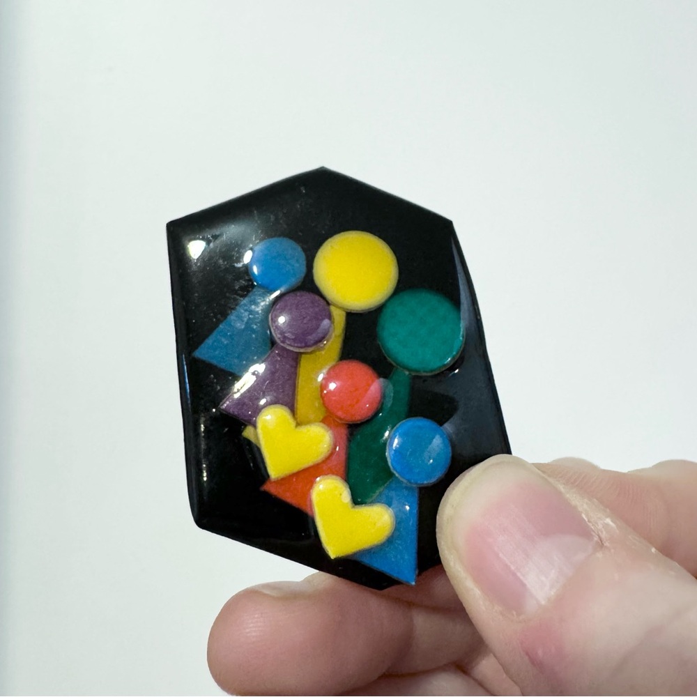 Vintage Colorful Geometric “PEOPLE PINS” by Lucinda Brooch